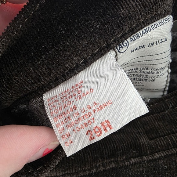 Adriano Goldschmied Brown Corduroy The Stevie Slim Straight Pants Size 29R - Picture 4 of 6